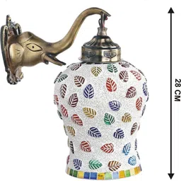 1ST TIME Multicoloured & White Textured Metal Traditional Wall Lamp image 3