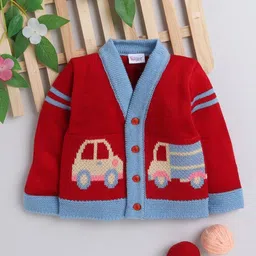 Little Angels Boys Colourblocked Woollen Cardigan image 3