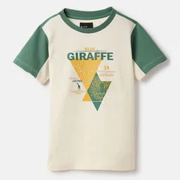 Blue Giraffe Boys Graphic Printed Round Neck Cotton T-shirt-picture-23