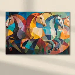 Myntra Elegant Homes Red & Horses Printed Canvas Wall Art-picture-19