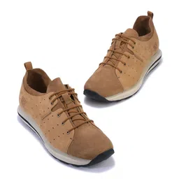 Woodland Men Perforations Suede Sneakers-image-55