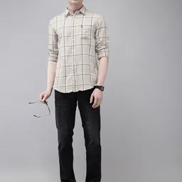 U.S. Polo Assn. Denim Co. Textured Checked Pure Cotton Casual Shirt image 3