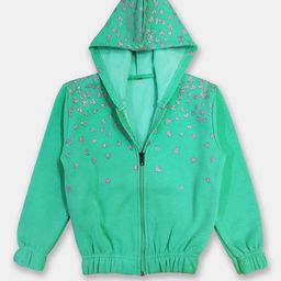 Here&Now X Game Begins Girls Fleece Lined Hooded Sweatshirt with Shimmer Detail-picture-46