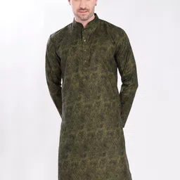 DIVISIVE Men Geometric Printed Daily Cotton Straight Kurta-image-52