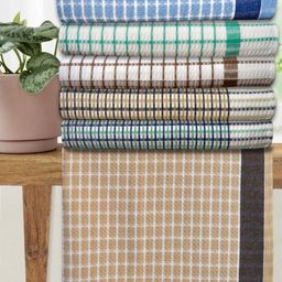 Athom Living White & Green 5 Pieces Striped Cotton 210 GSM Bath Towel-picture-35