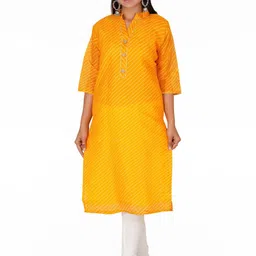 PARTH SY FASHION Women Yellow Blended A-Line Kurtas-picture-23