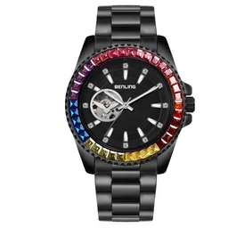 BENLING Men Dial & Stainless Steel Straps Analogue Automatic Watch BL-0007-BLK-BLK CHN-picture-17