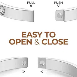 MEENAZ Set Of 2 Silver-Plated Stainless Steel American Diamond Kada Bracelet image 2