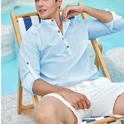 Edin Men Blue Kurtas image 2