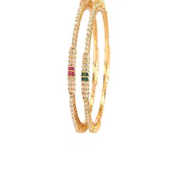 Bob Martin Set Of 2 Gold-Plated Zircon Studded Bangles-picture-35