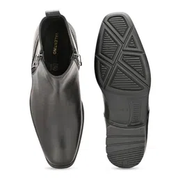 Valentino Men Premium Leather Zipper Ankle Regular Boots image 4
