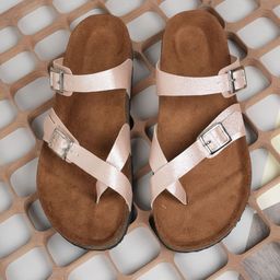 MOZAFIA Women One Toe Flats with Buckles-picture-1