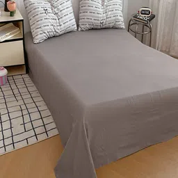 JC HOME Grey Self Design Polycotton 3 Piece Double Queen Regular Bedding Set image 2