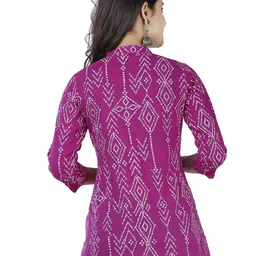 NNAVDHA Print Mandarin Collar Cotton Top image 5