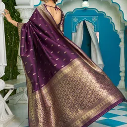 all about you Ethnic Motifs Zari Saree image 4