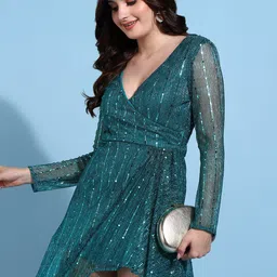 MISS HAUTE Embellished Net Maxi Dress image 2