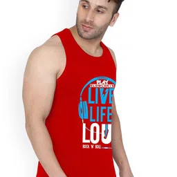 SLOWLORIS 2Pcs Sleeveless Innerwear Gym Vests SL26 COMBO (LOUD RED) (CHS YELLOW) image 3