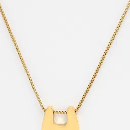 Scintillare By Sukkhi Stainless Steel Gold Plated Contemporary Pendant With Chain image 2