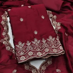 LeeliPeeri Designer Embroidered Unstitched Dress Material image 3