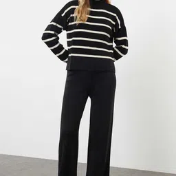 Trendyol Striped High Neck Acrylic Sweatshirt And Trouser-picture-15