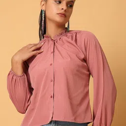 VESTIDO MODAS Women Crepe Shirt Style Top-picture-33