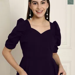 Metronaut Pack of 2 Women's Puff Sleeves Peplum Top-picture-17