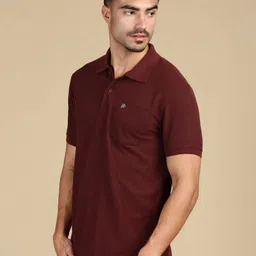 LUX PARKER Men Pack of 2 Anti Odour Solid Polo Collar Cotton T-shirts image 5