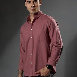 Espanshe Turkish Fit Elbow Oxford Long Sleeves Pure Cotton Shirt-picture-38