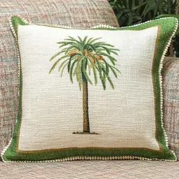 Sangria Set of 5 Palm Stories Cotton Square Cushion Covers image 3