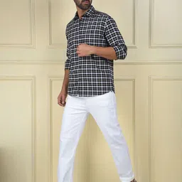 Crimsoune Club Checked Spread Collar Slim Fit Pure Cotton Shirt image 2
