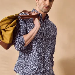 Aldeno Men Comfort Button-Down Collar Floral Printed Casual Shirt-image-27