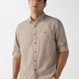 Louis Philippe Jeans Men Slim Fit Solid Spread Collar Cotton Casual Shirt-picture-18