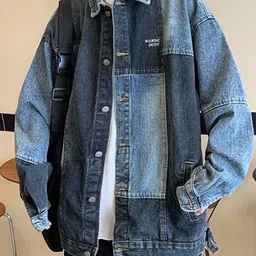 StyleCast Men Stand Collar Colourblocked Denim Jacket image 4