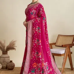 Moda Rapido Floral Silk Blend Designer Banarasi Saree image 4
