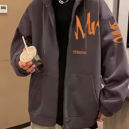 StyleCast x Revolte Typography Printed Hooded Front-Open Sweatshirt-picture-14