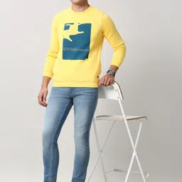 Peter England Casuals Men Printed Pullover Sweatshirt image 4