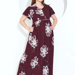 QUIRA Floral Printed Flared Sleeve Maternity Maxi Dress image 2