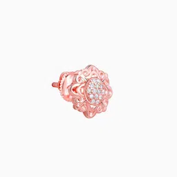 GIVA 92.5 Silver Rose Gold-Plated Bergenia Filigree Classic Studs Earrings image 2