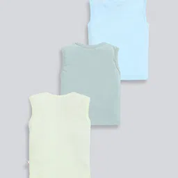 MoonKids Infants Pack Of 3 Printed Cotton Basic Vests image 4
