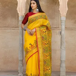 Anouk Kalamkari Zari Linen Blend Saree image 1