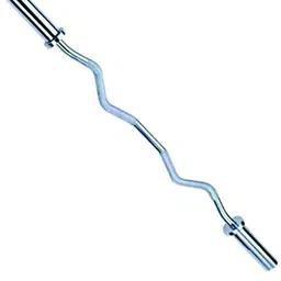 gymingworld GYMINGWORLD® 4 Feet Solid EZ (Zigzag) Curl Olympic Rod (Bearing both side) 30 mm Bar & Sleeves for 50 mm Olympic plates with 2 Spring Locks image 1