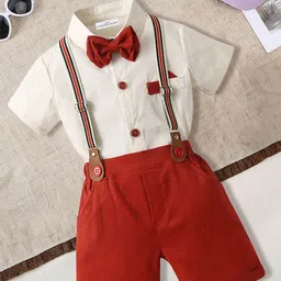 FOREVER FRIDAY Boys Pure Cotton Shirt With Shorts & Suspender-image-90