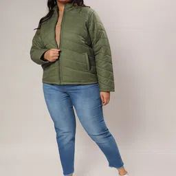 Instafab Plus Women Windcheater Bomber Jacket image 5