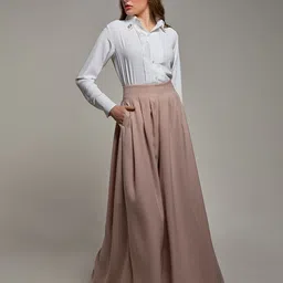 TORSHA Women Flared Knitted Palazzos-picture-37