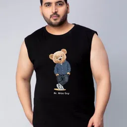 Toodle Plus Men Plus Size Printed Sleeveless Vest T-Shirt-picture-27