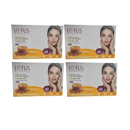 Lotus Herbals Radiance Boost Set Of 4 Ubtan Gold Facial Kit - 47g Each image 1