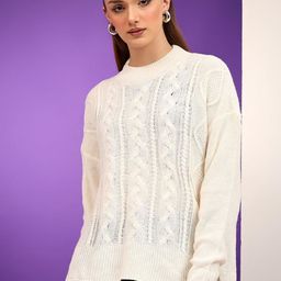 Stylecast X Kotty Women Cable Knit Woollen Pullover-picture-23