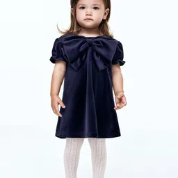 H&M Bow-Detail Velour Dress image 5