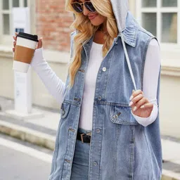 Oh Rare Spread Collar Denim Jacket image 5