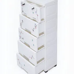 The Tickle Toe Kids White Printed Durable & Eco-Friendly 6-Drawer Storage Chest-picture-39